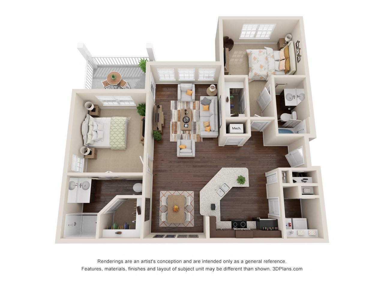 B2 Two bedroom and Patio